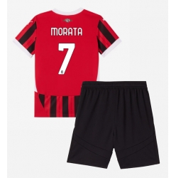 Fotbollsset Barn AC Milan Alvaro Morata #7 Hemmatröja 2024-25 Mini-Kit Kortärmad (+ korta byxor)