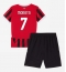 Fotbollsset Barn AC Milan Alvaro Morata #7 Hemmatröja 2024-25 Mini-Kit Kortärmad (+ korta byxor)