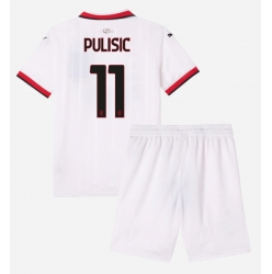 Fotbollsset Barn AC Milan Christian Pulisic #11 Bortatröja 2024-25 Mini-Kit Kortärmad (+ korta byxor)