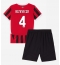 Fotbollsset Barn AC Milan Ismael Bennacer #4 Hemmatröja 2024-25 Mini-Kit Kortärmad (+ korta byxor)