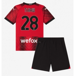 Fotbollsset Barn AC Milan Malick Thiaw #28 Hemmatröja 2023-24 Mini-Kit Kortärmad (+ korta byxor)