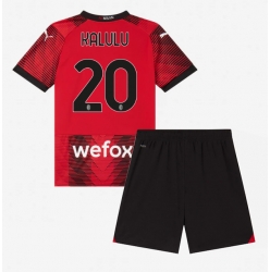 Fotbollsset Barn AC Milan Pierre Kalulu #20 Hemmatröja 2023-24 Mini-Kit Kortärmad (+ korta byxor)