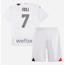 Fotbollsset Barn AC Milan Yacine Adli #7 Bortatröja 2023-24 Mini-Kit Kortärmad (+ korta byxor)