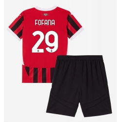 Fotbollsset Barn AC Milan Youssouf Fofana #29 Hemmatröja 2024-25 Mini-Kit Kortärmad (+ korta byxor)