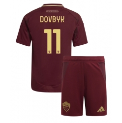 Fotbollsset Barn AS Roma Artem Dovbyk #11 Hemmatröja 2024-25 Mini-Kit Kortärmad (+ korta byxor)