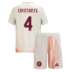 Fotbollsset Barn AS Roma Bryan Cristante #4 Bortatröja 2024-25 Mini-Kit Kortärmad (+ korta byxor)