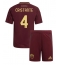 Fotbollsset Barn AS Roma Bryan Cristante #4 Hemmatröja 2024-25 Mini-Kit Kortärmad (+ korta byxor)