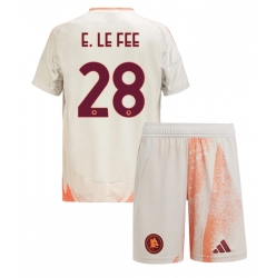 Fotbollsset Barn AS Roma Enzo Le Fee #28 Bortatröja 2024-25 Mini-Kit Kortärmad (+ korta byxor)