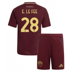 Fotbollsset Barn AS Roma Enzo Le Fee #28 Hemmatröja 2024-25 Mini-Kit Kortärmad (+ korta byxor)