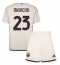 Fotbollsset Barn AS Roma Gianluca Mancini #23 Bortatröja 2023-24 Mini-Kit Kortärmad (+ korta byxor)