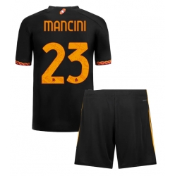 Fotbollsset Barn AS Roma Gianluca Mancini #23 Tredje Tröja 2023-24 Mini-Kit Kortärmad (+ korta byxor)