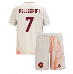 Fotbollsset Barn AS Roma Lorenzo Pellegrini #7 Bortatröja 2024-25 Mini-Kit Kortärmad (+ korta byxor)