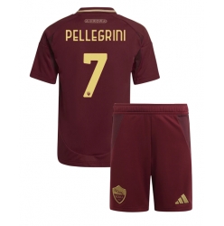 Fotbollsset Barn AS Roma Lorenzo Pellegrini #7 Hemmatröja 2024-25 Mini-Kit Kortärmad (+ korta byxor)