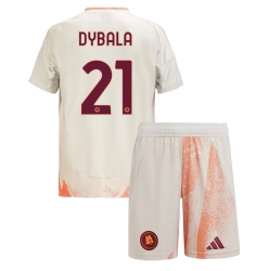 Fotbollsset Barn AS Roma Paulo Dybala #21 Bortatröja 2024-25 Mini-Kit Kortärmad (+ korta byxor)