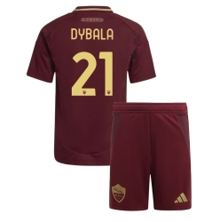 Fotbollsset Barn AS Roma Paulo Dybala #21 Hemmatröja 2024-25 Mini-Kit Kortärmad (+ korta byxor)