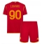 Fotbollsset Barn AS Roma Romelu Lukaku #90 Hemmatröja 2023-24 Mini-Kit Kortärmad (+ korta byxor)