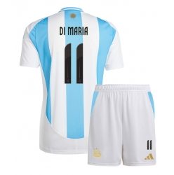 Fotbollsset Barn Argentina Angel Di Maria #11 Hemmatröja Copa America 2024 Mini-Kit Kortärmad (+ korta byxor)