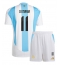 Fotbollsset Barn Argentina Angel Di Maria #11 Hemmatröja Copa America 2024 Mini-Kit Kortärmad (+ korta byxor)