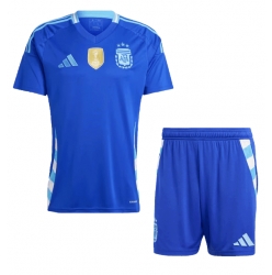 Fotbollsset Barn Argentina Bortatröja Copa America 2024 Mini-Kit Kortärmad (+ korta byxor)