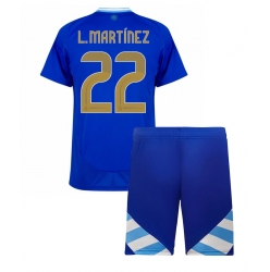 Fotbollsset Barn Argentina Lautaro Martinez #22 Bortatröja Copa America 2024 Mini-Kit Kortärmad (+ korta byxor)