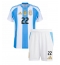 Fotbollsset Barn Argentina Lautaro Martinez #22 Hemmatröja Copa America 2024 Mini-Kit Kortärmad (+ korta byxor)