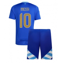 Fotbollsset Barn Argentina Lionel Messi #10 Bortatröja Copa America 2024 Mini-Kit Kortärmad (+ korta byxor)