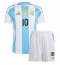 Fotbollsset Barn Argentina Lionel Messi #10 Hemmatröja Copa America 2024 Mini-Kit Kortärmad (+ korta byxor)