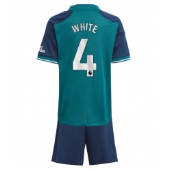 Fotbollsset Barn Arsenal Ben White #4 Tredje Tröja 2023-24 Mini-Kit Kortärmad (+ korta byxor)