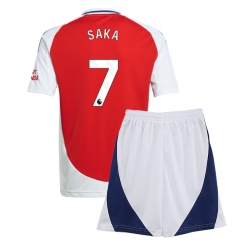 Fotbollsset Barn Arsenal Bukayo Saka #7 Hemmatröja 2024-25 Mini-Kit Kortärmad (+ korta byxor)