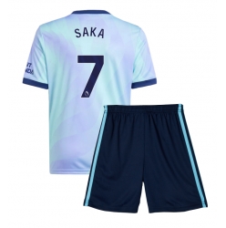 Fotbollsset Barn Arsenal Bukayo Saka #7 Tredje Tröja 2024-25 Mini-Kit Kortärmad (+ korta byxor)