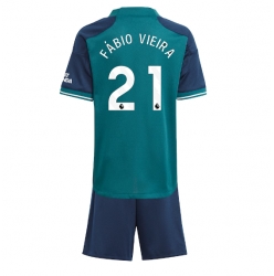 Fotbollsset Barn Arsenal Fabio Vieira #21 Tredje Tröja 2023-24 Mini-Kit Kortärmad (+ korta byxor)