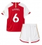 Fotbollsset Barn Arsenal Gabriel Magalhaes #6 Hemmatröja 2023-24 Mini-Kit Kortärmad (+ korta byxor)