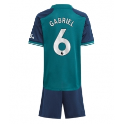 Fotbollsset Barn Arsenal Gabriel Magalhaes #6 Tredje Tröja 2023-24 Mini-Kit Kortärmad (+ korta byxor)