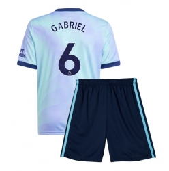 Fotbollsset Barn Arsenal Gabriel Magalhaes #6 Tredje Tröja 2024-25 Mini-Kit Kortärmad (+ korta byxor)