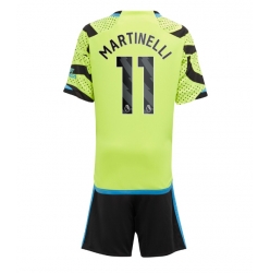 Fotbollsset Barn Arsenal Gabriel Martinelli #11 Bortatröja 2023-24 Mini-Kit Kortärmad (+ korta byxor)