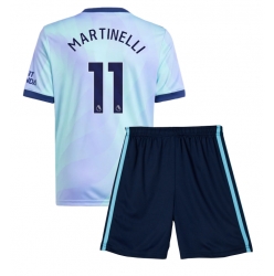 Fotbollsset Barn Arsenal Gabriel Martinelli #11 Tredje Tröja 2024-25 Mini-Kit Kortärmad (+ korta byxor)