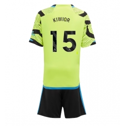 Fotbollsset Barn Arsenal Jakub Kiwior #15 Bortatröja 2023-24 Mini-Kit Kortärmad (+ korta byxor)