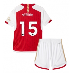 Fotbollsset Barn Arsenal Jakub Kiwior #15 Hemmatröja 2023-24 Mini-Kit Kortärmad (+ korta byxor)