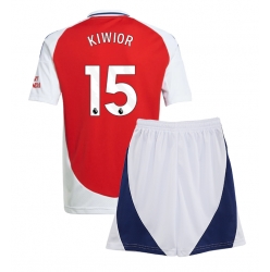 Fotbollsset Barn Arsenal Jakub Kiwior #15 Hemmatröja 2024-25 Mini-Kit Kortärmad (+ korta byxor)