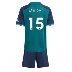 Fotbollsset Barn Arsenal Jakub Kiwior #15 Tredje Tröja 2023-24 Mini-Kit Kortärmad (+ korta byxor)