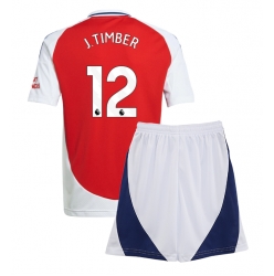 Fotbollsset Barn Arsenal Jurrien Timber #12 Hemmatröja 2024-25 Mini-Kit Kortärmad (+ korta byxor)