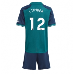 Fotbollsset Barn Arsenal Jurrien Timber #12 Tredje Tröja 2023-24 Mini-Kit Kortärmad (+ korta byxor)