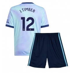 Fotbollsset Barn Arsenal Jurrien Timber #12 Tredje Tröja 2024-25 Mini-Kit Kortärmad (+ korta byxor)