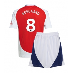 Fotbollsset Barn Arsenal Martin Odegaard #8 Hemmatröja 2024-25 Mini-Kit Kortärmad (+ korta byxor)