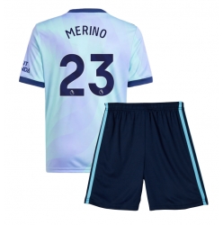 Fotbollsset Barn Arsenal Mikel Merino #23 Tredje Tröja 2024-25 Mini-Kit Kortärmad (+ korta byxor)