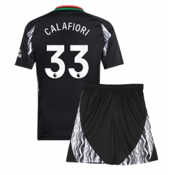 Fotbollsset Barn Arsenal Riccardo Calafiori #33 Bortatröja 2024-25 Mini-Kit Kortärmad (+ korta byxor)