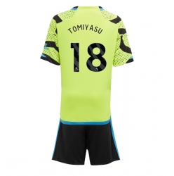 Fotbollsset Barn Arsenal Takehiro Tomiyasu #18 Bortatröja 2023-24 Mini-Kit Kortärmad (+ korta byxor)