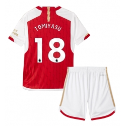 Fotbollsset Barn Arsenal Takehiro Tomiyasu #18 Hemmatröja 2023-24 Mini-Kit Kortärmad (+ korta byxor)