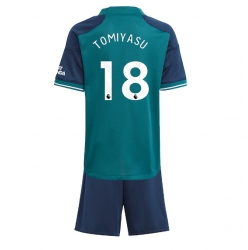 Fotbollsset Barn Arsenal Takehiro Tomiyasu #18 Tredje Tröja 2023-24 Mini-Kit Kortärmad (+ korta byxor)