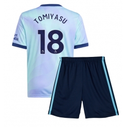 Fotbollsset Barn Arsenal Takehiro Tomiyasu #18 Tredje Tröja 2024-25 Mini-Kit Kortärmad (+ korta byxor)